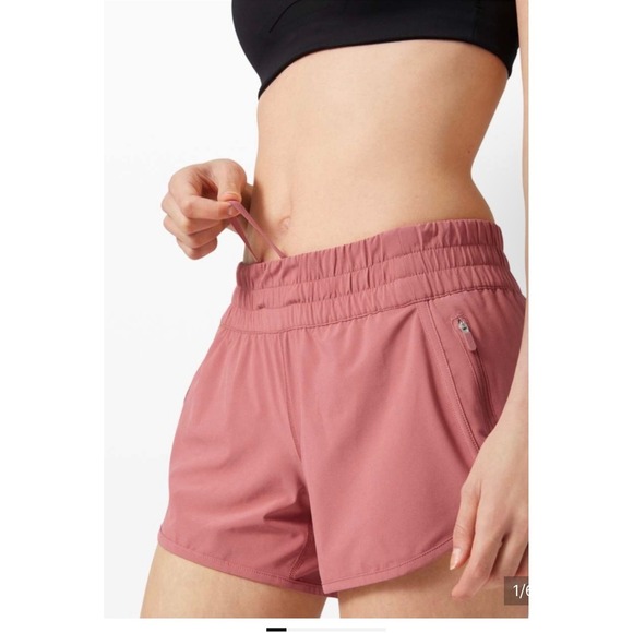 lululemon athletica Pants - Lululemon Track V That Mid-Rise Lined Short 5 Pink Mauve Size 6 Running Shorts